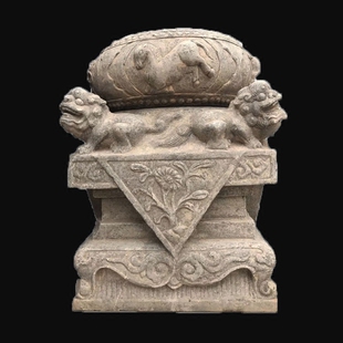 古石雕老柱墩青石柱顶石柱石墩老石雕石柱子石兽石墩柱基石老石鼓