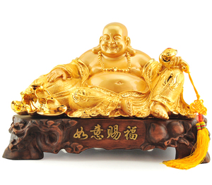 开光弥勒佛摆件招财如意佛像家居风水客厅办公室公司乔迁开业礼品