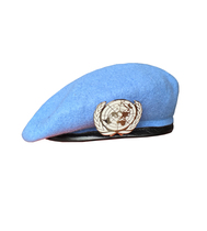 Blue helmet Bud hat United Nations UN beret pure wool does not fade or ball