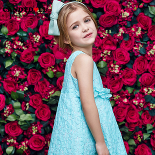 candydoll2017欧美童装蕾丝裙子儿童 连衣裙背心女童 公主裙