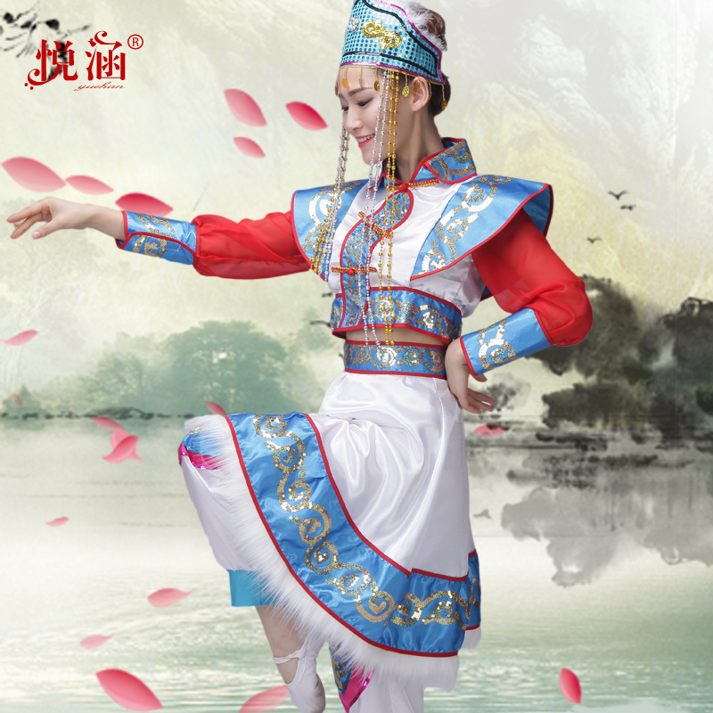 2016新款女藏族蒙古族演出服少民族舞蹈服装成人民族风表演服饰