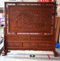 Redwood furniture seat screen rosewood floor screen double-sided carved screen solid wood porch partition sitting screen