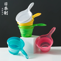 Japan imported folding water spoon Silicone water scoop Kitchen water scoop multifunctional childrens baby shampoo cup bath spoon