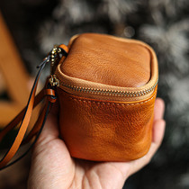 Temperament Superior Brief Calf Leather Zipper Mouth Red Packet Female Mini Containing Bag Small Genuine Leather Coin Zero Wallet