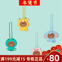 Cartoon Animal LINE FRIENDS Brown Silicone Luggage Tag Suitcase Luggage Name Shipping Tag