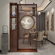 Screen partition living room entrance cabinet into the house to stop the Chinese style solid wood modern simple hollow fence decoration shelf