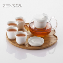 Heart-made space design philosophy fish white tea set smooth and delicate color.