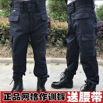Spring and autumn new black security pants mens grid summer training pants work pants wear-resistant training pants training pants