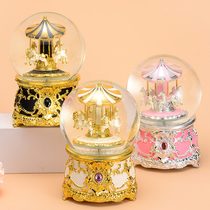 Carousel childrens Crystal Ball Music Music Music box to send girlfriend Tanabata Valentines Day moving birthday lover gift