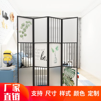 Modern minimalist with painting decoration Changhong glass folding moving wall screen partition Guest restaurant blocking entrance office