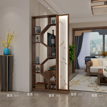 Screen door partition cabinet solid wood porch ancient frame home living room screen cabinet with light-emitting Chinese style shelf
