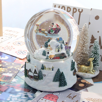 Santa Claus Music Box Snow Mountain Music Box Rotating Crystal Ball Snowflake Girls Girls Children Christmas Gifts