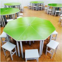 School primary and secondary school students polygon art training remedial class desks and chairs students color combination splicing reading table