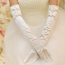 Bride Accessories Wedding Dress Elbow Gloves Bride Gloves Wedding Gloves Long Winter Fingers White Lengths 55