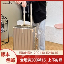 RSEMNIA light and large capacity luggage universal wheel aluminum frame suitcase female 20 inch business boarding case password