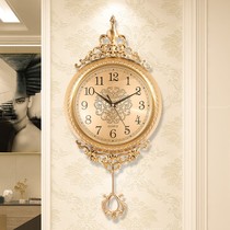 European-style clock clock American clock clock mute home living room creative fashion simple atmospheric swing watch