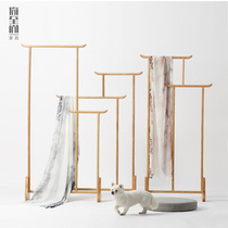 Lean to Shangtian screen screen New Chinese coat rack hanger hanger Hanger Floor-to-ceiling solid wood clothes rack Living room partition