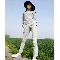 Outdoor quick-drying pants womens summer thin stretch stretch hiking sports pants straight overalls pants spring and autumn