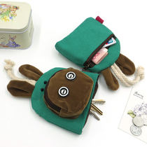 Cute Cartoon Pull-out Key Bag Womens Cloth Art Zipped Zero Wallet Car Drawing Rope Key Bag Handmade Containing Bag
