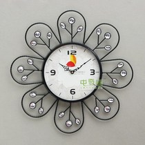 Large TQJ high quality European retro style wall clock wrought iron wall clock sweep second mute movement T734
