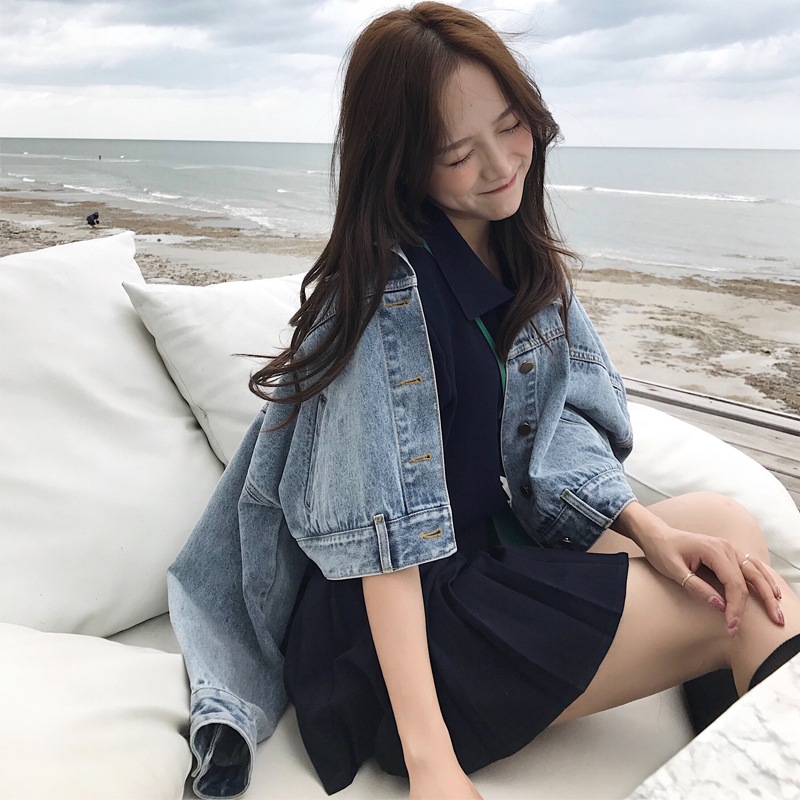 珊珊 2018新款牛仔衣夾克外套女慵懶春秋bf短款ulzzang復古上衣