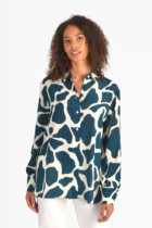 British 08 15 famous NEXT womens new lapel printing slim long-sleeved all-match shirt