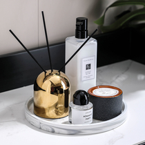Model room props bathroom bathroom cabinet ornaments set light luxury bathroom creative aroma bottle candle tray perfume