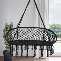 Outdoor leisure double hanging chair hand-woven cotton rope basket swing home swing chair balcony indoor hanging basket