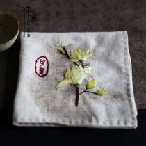 ┇ dust many qian si light line ┇ Magnolia embroidery handkerchief men women carry handkerchief diy material