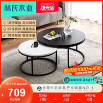 Lins wood industry simple modern light luxury living room household sofa corner combination round coffee table table LS093