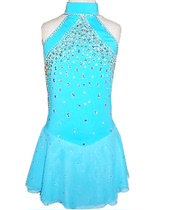 Figure skating performance clothing Hot diamond childrens skating clothing Blue ice butterfly clothing BD83