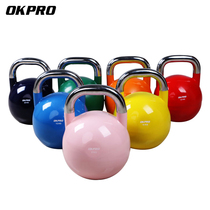 OKPRO competition kettlebell steel paint men and women professional home private teaching fitness training pot dumbbell
