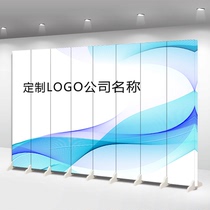 Office screen baffle partition image wall foldable mobile fabric simple and easy Nordic modern entrance door blocking evil