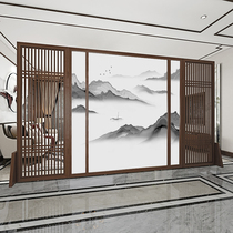 Modern Chinese screen partition solid wood custom hotel hall study tea room living room entrance hotel office seat screen