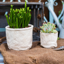 Han Nordic pocket flower machine cement literary canvas flowerpot lazy fleshy balcony creative INS grocery Garden