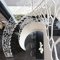Integral rotating staircase indoor center column rotating loft complex building integral steel wood stainless steel solid wood step