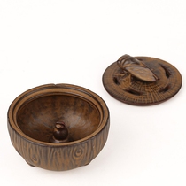  Kiln-turned handmade incense burner Ceramic Zhizhi incense burner Antique cicada plate incense burner Agarwood sandalwood tower incense line incense utensils