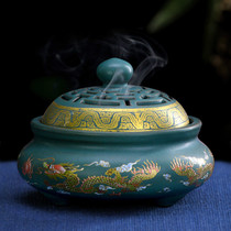 Large ceramic plate incense burner Household indoor tea ceremony ornaments Sandalwood incense burner for Buddha Ceramic incense incense burner