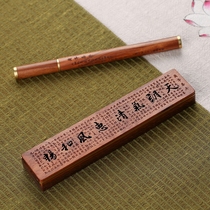 Mahogany hollow aromatherapy box Lying incense burner Solid wood sandalwood box line incense burner Household indoor Zen incense road set