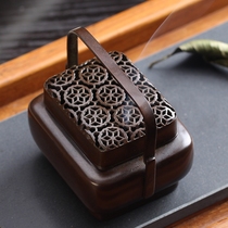  Hand warmer Pure copper antique charcoal burning small hand stove Household indoor plate incense burner sandalwood stove Portable aromatherapy stove