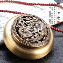 Pure copper aromatherapy stove Antique plate incense burner Household sandalwood stove Xuande incense seal indoor line incense insert worship ornaments