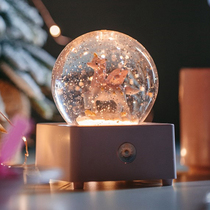 Christmas luminous anti-fall automatic snow crystal ball music box ornaments music box ornaments for boys and girls birthday gifts