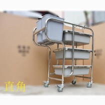  Stainless steel bowl collection car Dining car Restaurant hotel collection car desktop dinner plate garbage storage car trolley business