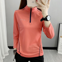 Outdoor quick-drying clothes womens long sleeves spring and autumn running sports fitness clothes slim slim and quick-drying breathable T-shirt mountaineering clothes