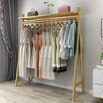 Thickened clothes rack Floor hanger Bedroom balcony Simple household cool drying shoes coating clothes rack Single rod artifact