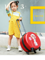 18-20 inch round square trolley case gift custom logo childrens suitcase can be mounted