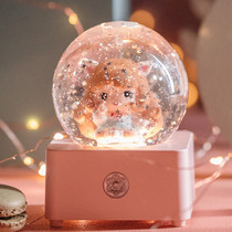 New year crystal ball ornaments childrens music box gift Princess little girl birthday gift music box dreamy snow snow