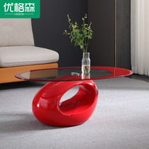 New home paint coffee table simple modern living room creative Net red oval coffee table table balcony small apartment