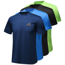 Summer crew neck top Outdoor quick-drying T-shirt mens short-sleeved sports leisure running quick-drying short-sleeved mens quick-drying clothes