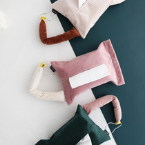 Nordic car tissue box hung household in creative living room paper bag hanging wall type high-suspension drawing box